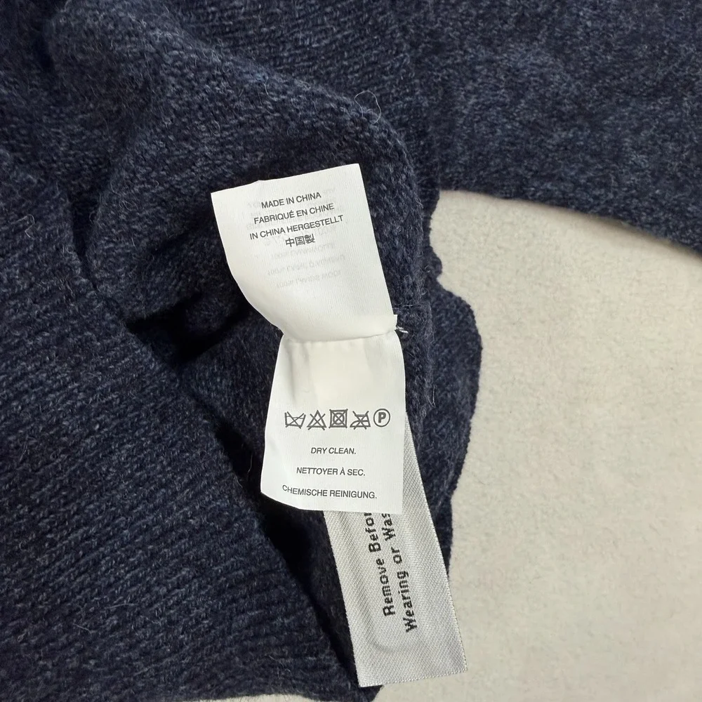 J.CREW Men's Blue Cardigan Sweater Large 100% Lambs Wool Shawl‎ Collar